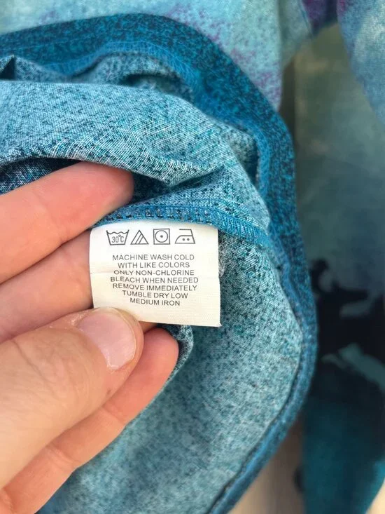 Vintage Wrangler Button Up Shirt Womens Medium Blue Western Cowgirl Rodeo Horses - Picture 5 of 8